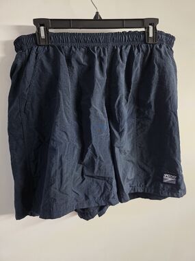 VTG Speedo Men’s Navy Elastic Waist Swim Shorts Size M